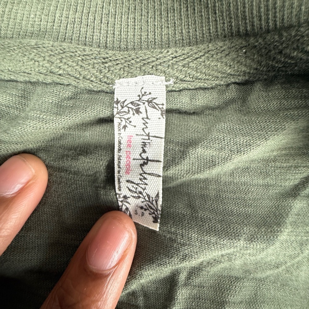 Intimately Free People Olive Green Slub Knit V-Neck Maxi Dress Small 0551 - Picture 3 of 8